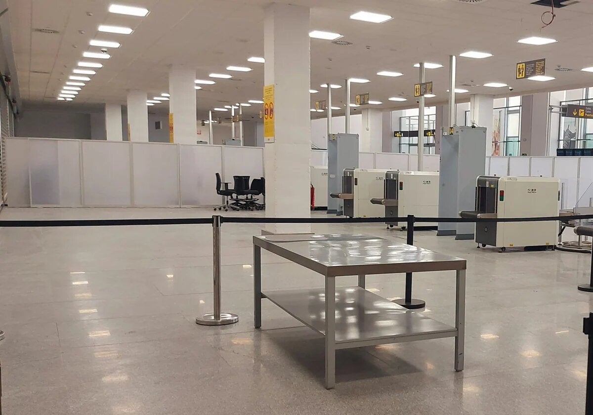 The new security screening area at the Costa del Sol airport.
