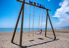 Giant sswings on Playa Granada in Motril.