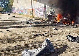 Car that plunged off Costa del Sol motorway bridge killing two people inside was carrying laughing gas