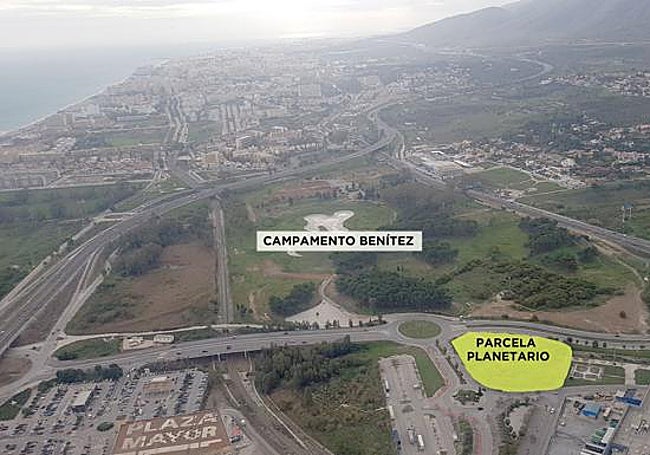 Location of the plot on which the construction of a planetarium is planned.