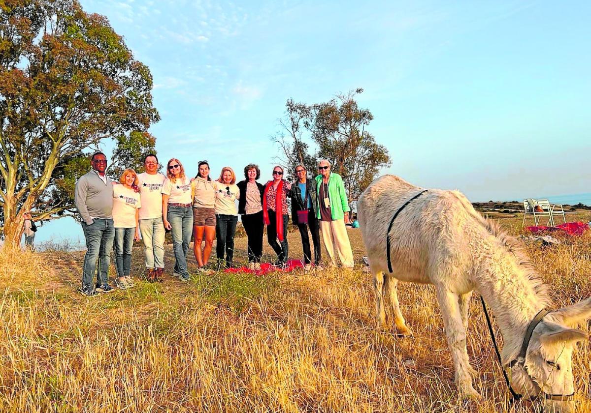 Some members of Democrats Abroad who recently visited Donkey Dreamland.