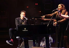 Singer and pianist Jamie Cullum on stage at the 13th Starlite Occident festival in Marbella's Nagüeles quarry venue.