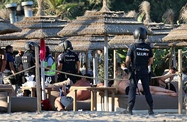 The police operation at the Playa Padre beach club on Sunday.