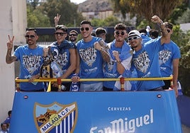 Fans celebrate Malaga CF's promotion as squad take open-top bus tour, in images