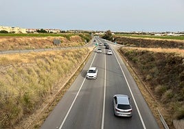 A section of the A-356 road as it passses past Vélez-Málaga.