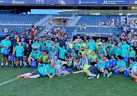 The Malaga Genuine team after their recent game at La Rosaleda.