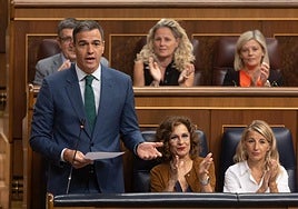 Pedro Sánchez during a session at the Congreso de los Diputados in Madrid.