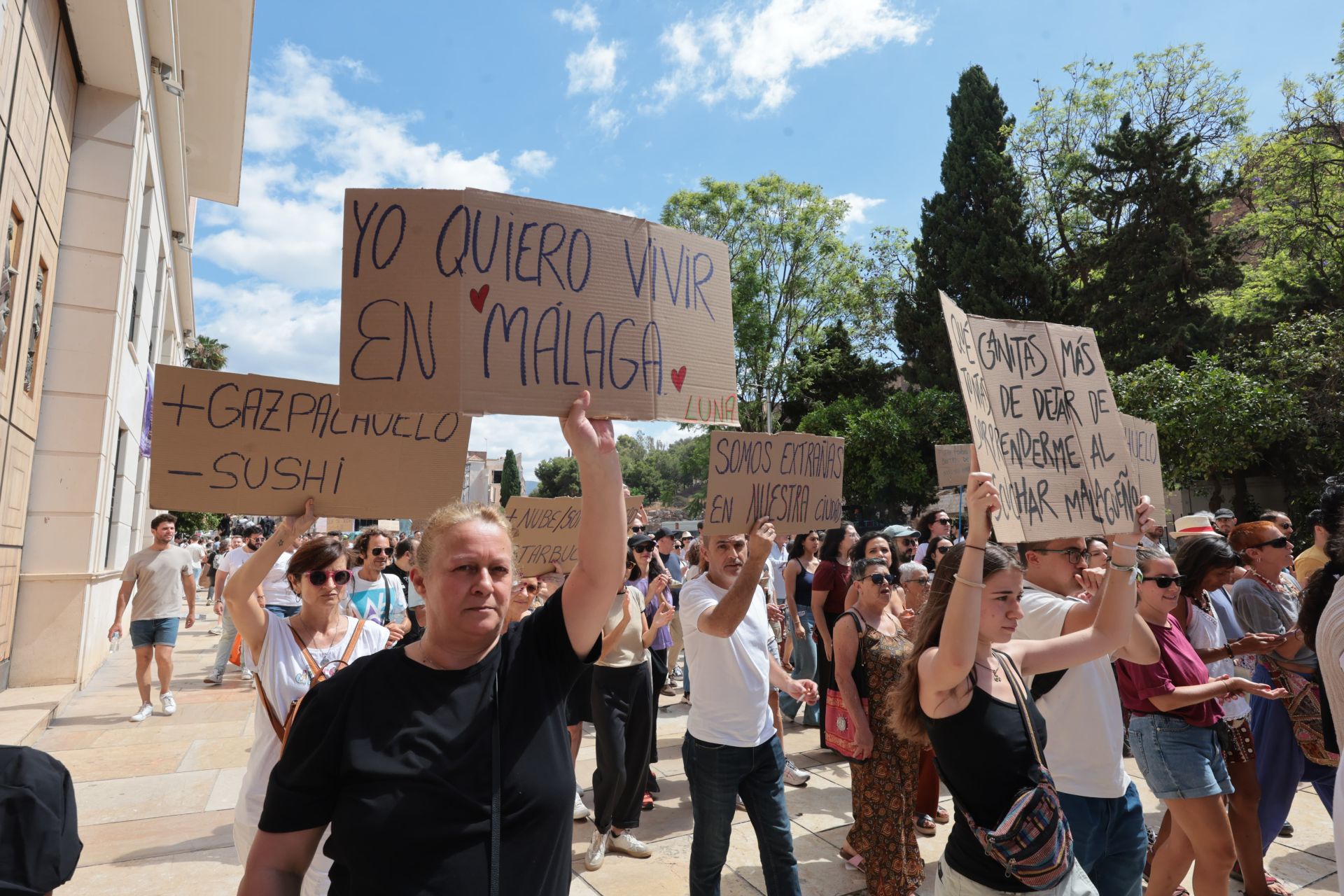 Housing crisis demonstration in Malaga, in pictures