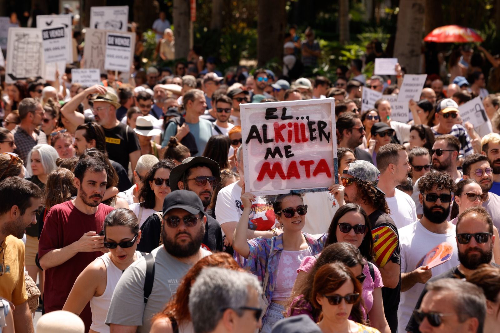 Housing crisis demonstration in Malaga, in pictures