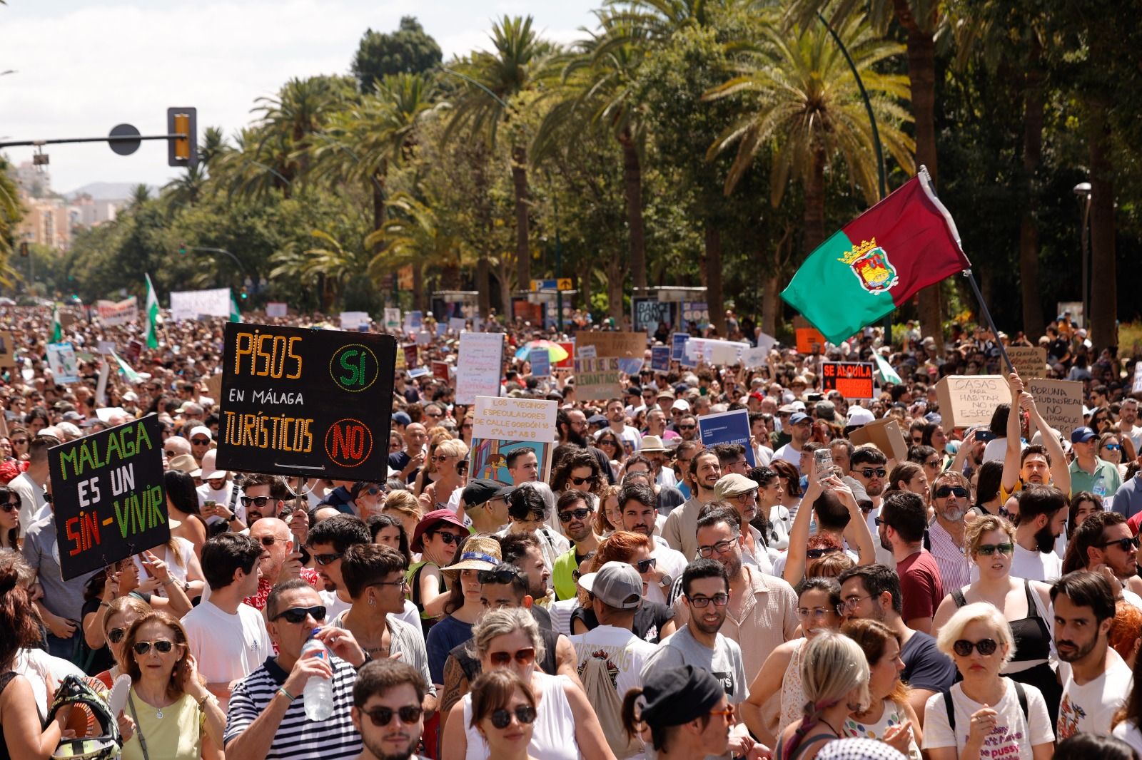 Housing crisis demonstration in Malaga, in pictures
