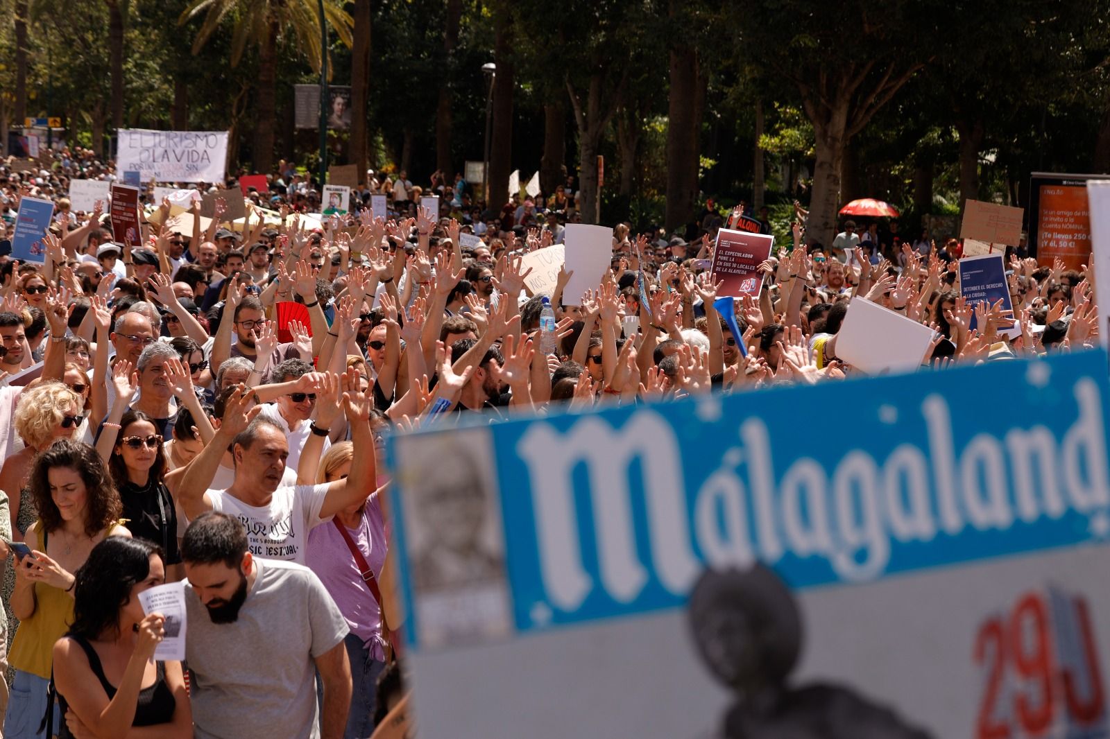 Housing crisis demonstration in Malaga, in pictures