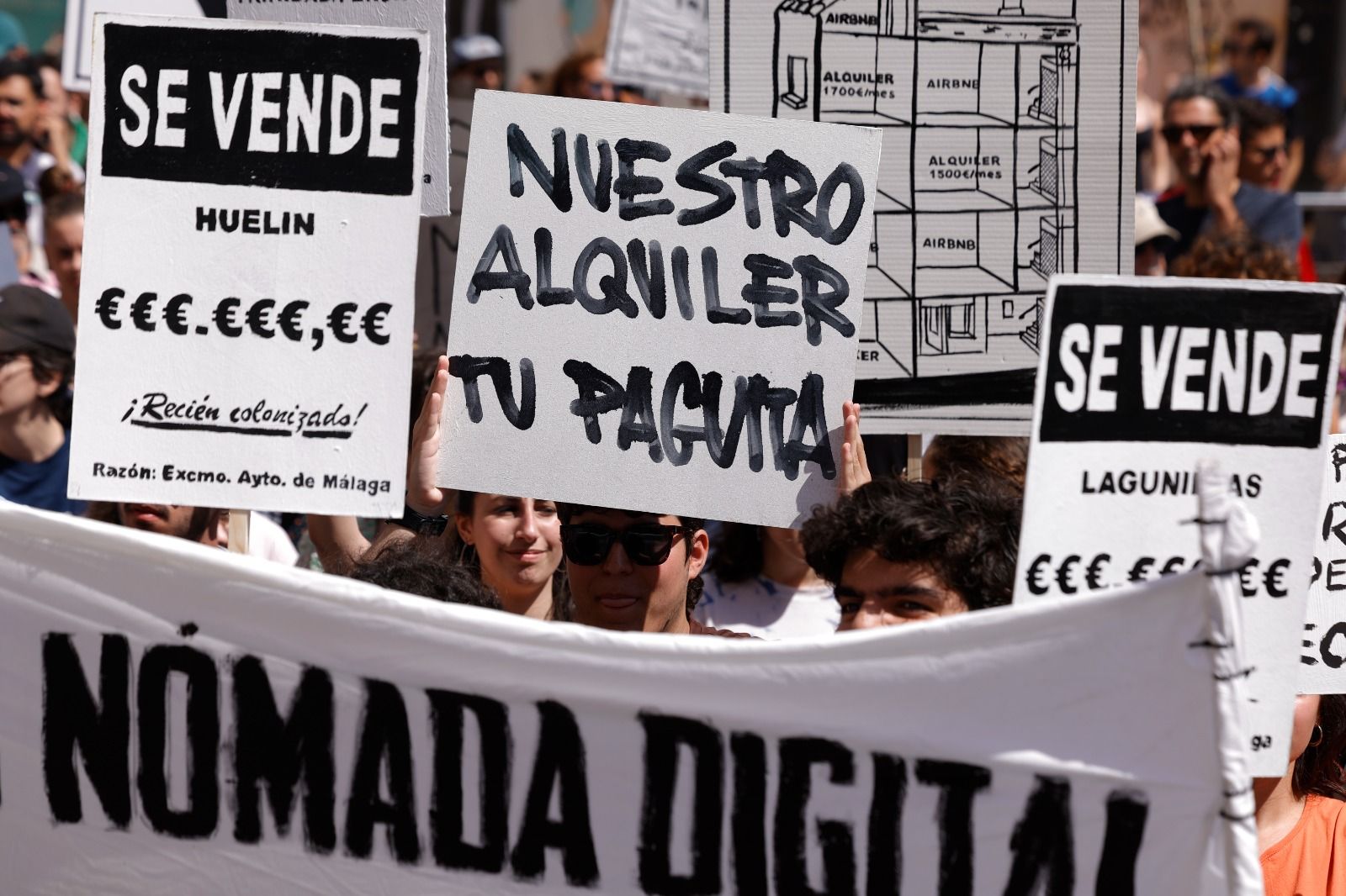 Housing crisis demonstration in Malaga, in pictures