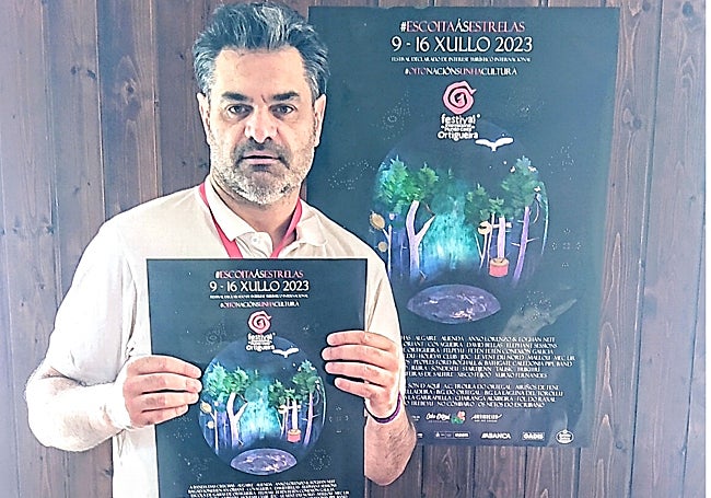 Diego Pérez Dopico with last year's poster.