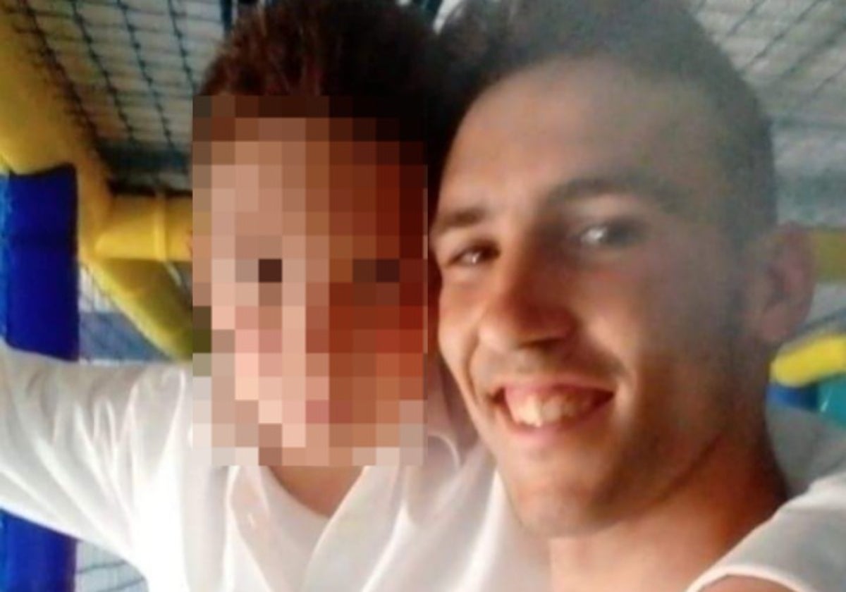 A picture of Alejandro with one of his cousins, with whom he lived at his aunt Nuria's house.