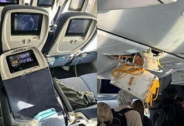 This is what the interior of the plane looked like when it landed.