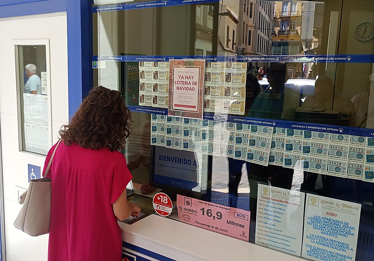 Christmas lottery tickets on sale in Malaga.