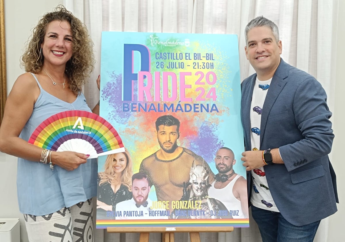 Councillor Peña and Luis Algoró announce the Pride event.