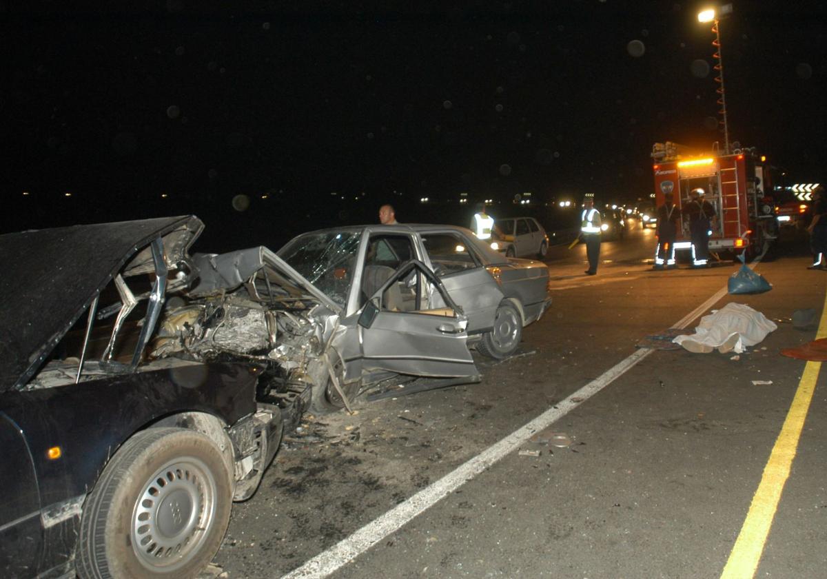 Archive image of an accident on Spain's most dangerous stretch of road in the period 2020-2022.