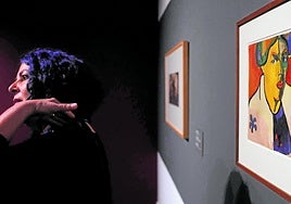 Malevich's portrait looks at the curator of the exhibition, Maria Tsantsanoglou.