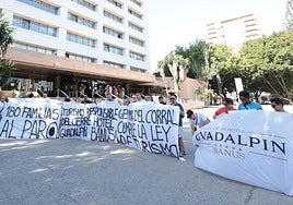 Some 50 employees gathered in front of the Junta's delegation of tourism offices in Malaga.