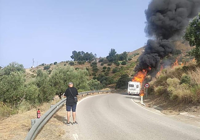 The motorhome blaze in Sedella on Friday 19 July