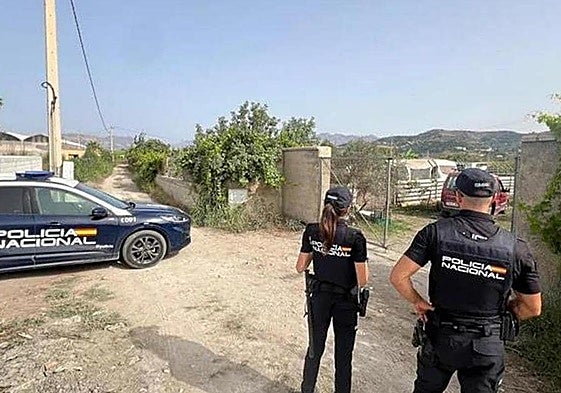 National Police officers at the scene.