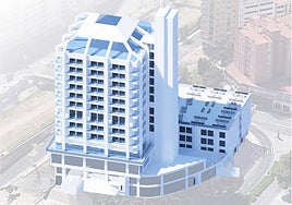 Initial project of the planned hotel.