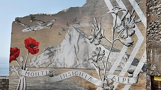 Artist paints mural on entrance to WWII tunnels in Gibraltar