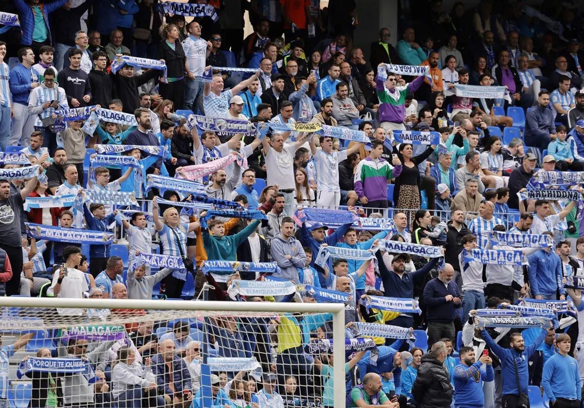 Fans at La Rosaleda stadium during a league game last season.