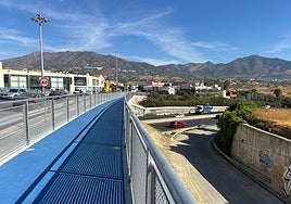 The new footbridge in the northern area of the town.