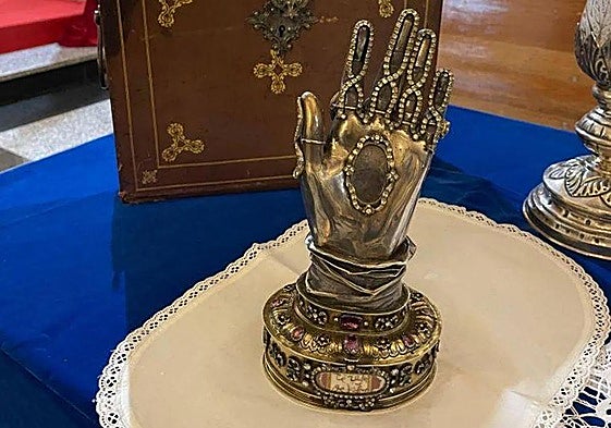 The highly-venerated hand of Saint Teresa of Jesus, soon to travel from Ronda to Salamanca.
