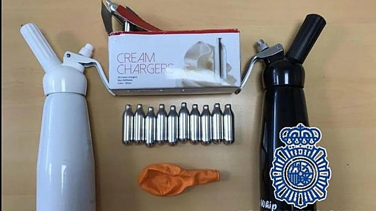 Six arrested after 4,100 bottles of 'laughing gas' seized during raids on Costa del Sol