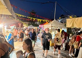 Visitors enjoying the first night of Frigiliana's 3 Culturas festival.