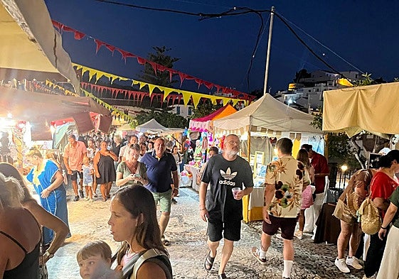 Visitors enjoying the first night of Frigiliana's 3 Culturas festival.