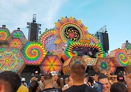 One of the stages at Elrow in Torre del Mar in August 2023.