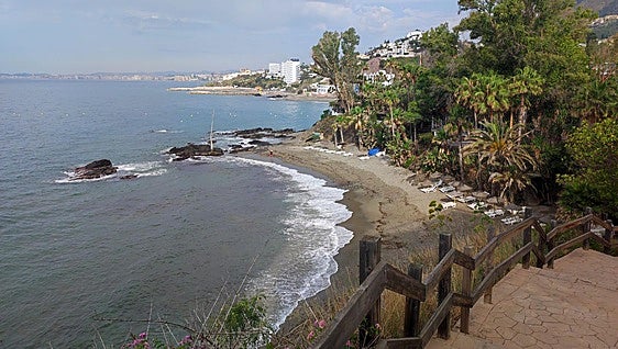 The rocky cliffs in Benalmádena that shelter perfect coves and beaches