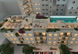 Recreation of the Cogitari Homes project, which will have a façade on two streets.