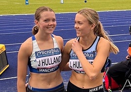Lily and Jasmine Hulland at the 2024 British National Athletics Championships.