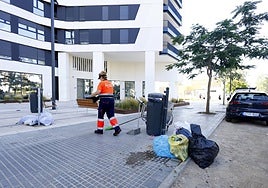 The accumulation of rubbish outside the towers is one of the consequences of tourist occupation of many flats in the same building.