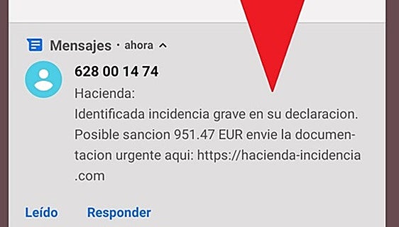 Fake text message purporting to be from Spanish tax authorities: how to avoid being scammed