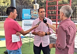 The councillor announces the new sports initiative.