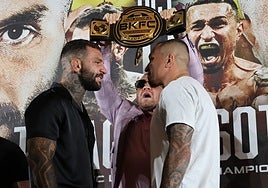 Franco Tenaglia and Juan Soto come face to face under the watchful eye of Conor McGregor.