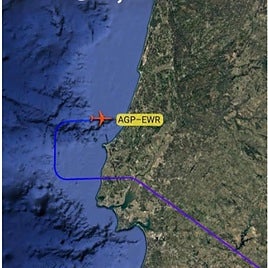 Flightradar image showing the path of the aircraft.