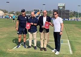 Jay Wild, president of Costa del Sol Cricket Club; the town's sports councillor, Juan Antonio Vargas; mayor Jorge Gallardo; and ECN CEO Roger Feiner welcomed the start of ECC24.