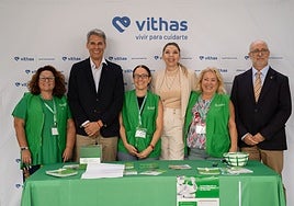 The information stand at the Vithas Xanit Hospital.