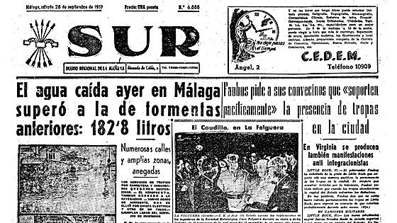 Today marks 67 years since the wettest day on record in Malaga, causing streets to turn into rivers and forcing the closure of the airport