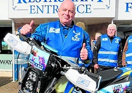 Graeme Thow in Southport before starting his journey.