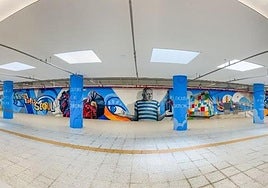 Mural created in Seoul as part of the unique promotional campaign 'Malaga loves...'.
