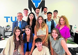 The TuManag3r team, in their Soho office with CEO Vicente Mirasol (centre front).