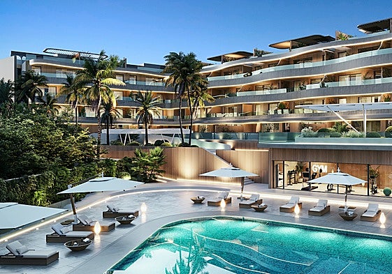 Virtual image of what the property development in Nerja will look like.